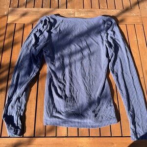 Anthropologie Navy Long Sleeve Ribbed Top